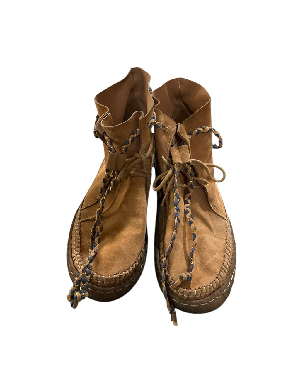 Laidback London tan suede Lace Up Ankle Bootie Round Toe EU 40